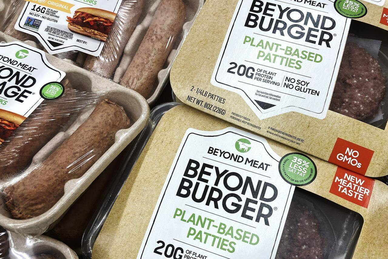 Industry experts say there’s still plenty of growth in the future for plant-based meat products – and Canada stands to benefit, if it can invest in the areas where the sector still lacks. Beyond Meat products are seen in a refrigerated case inside a grocery store in Mount Prospect, Ill., Saturday, Feb. 19, 2022. THE CANADIAN PRESS/AP Photo/Nam Y. Huh