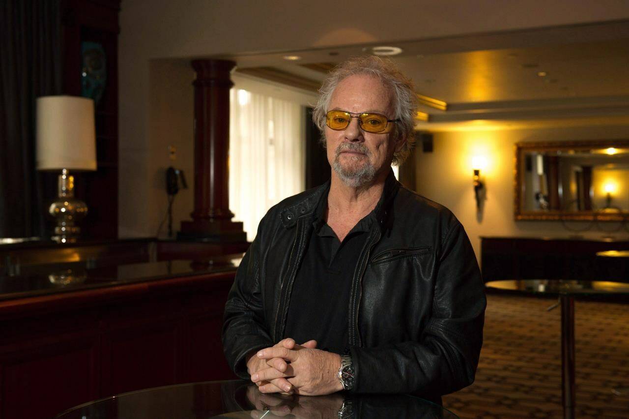 Canadian musician Myles Goodwyn, the former lead singer of April Wine, has died at age 75. Goodwyn poses for a portrait while promoting his memoir “Just Between You and Me,” in Toronto, Friday, Nov. 25, 2016. THE CANADIAN PRESS/Galit Rodan