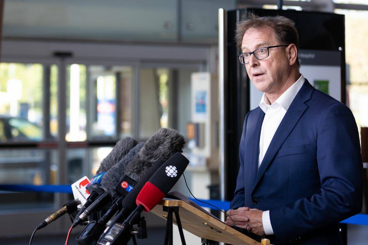 Health Minister Adrian Dix, here seen at the Surrey Memorial Hospital in Surrey in September, said his government’s plan to increase staffing in the health care system, has made differences in many areas, but added that more needs to be done. (Anna Burns/Surrey Now-Leader)