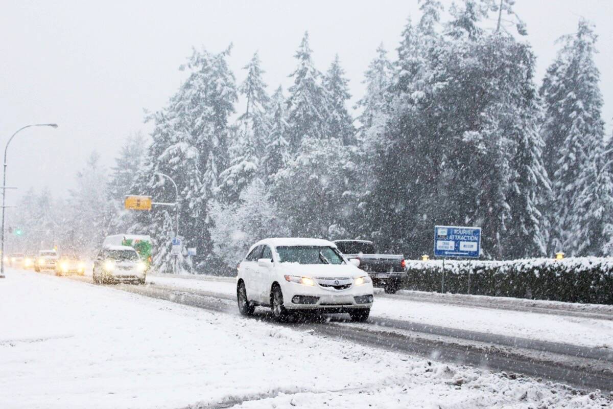 Environment Canada, on Dec. 9, 2023 has put out a couple of snowfall warnings for regions of the province, specifically higher terrain around inland and east Vancouver Island and Metro Vancouver. (Lauren Collins)