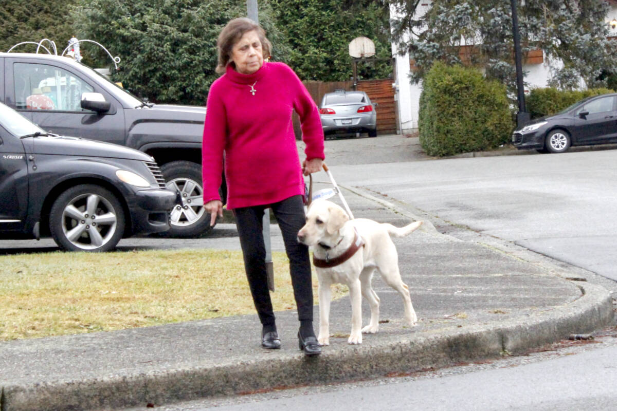 Maria Kovacs has won a human rights case she brought against the City of Maple Ridge over new roundabouts and bike lanes that lack the proper accessibility features for visually impaired individuals. (Brandon Tucker/The News)