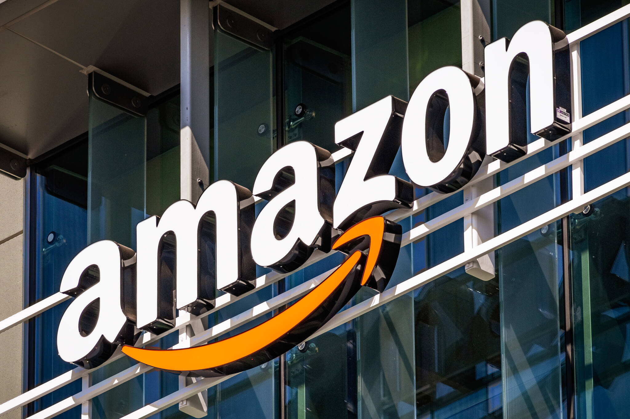 Amazon logo on the facade of one of their office buildings. Dreamstime | TNS