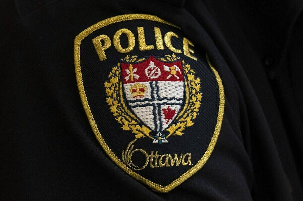 Ottawa police say a 39-year-old British Columbian man has been charged after a hate-crime investigation into an anti-Semitic threatening phone call to a health-care worker. A close-up of an Ottawa Police officer’s badge is seen on Thursday, April 28, 2022 in Ottawa. THE CANADIAN PRESS/Adrian Wyld