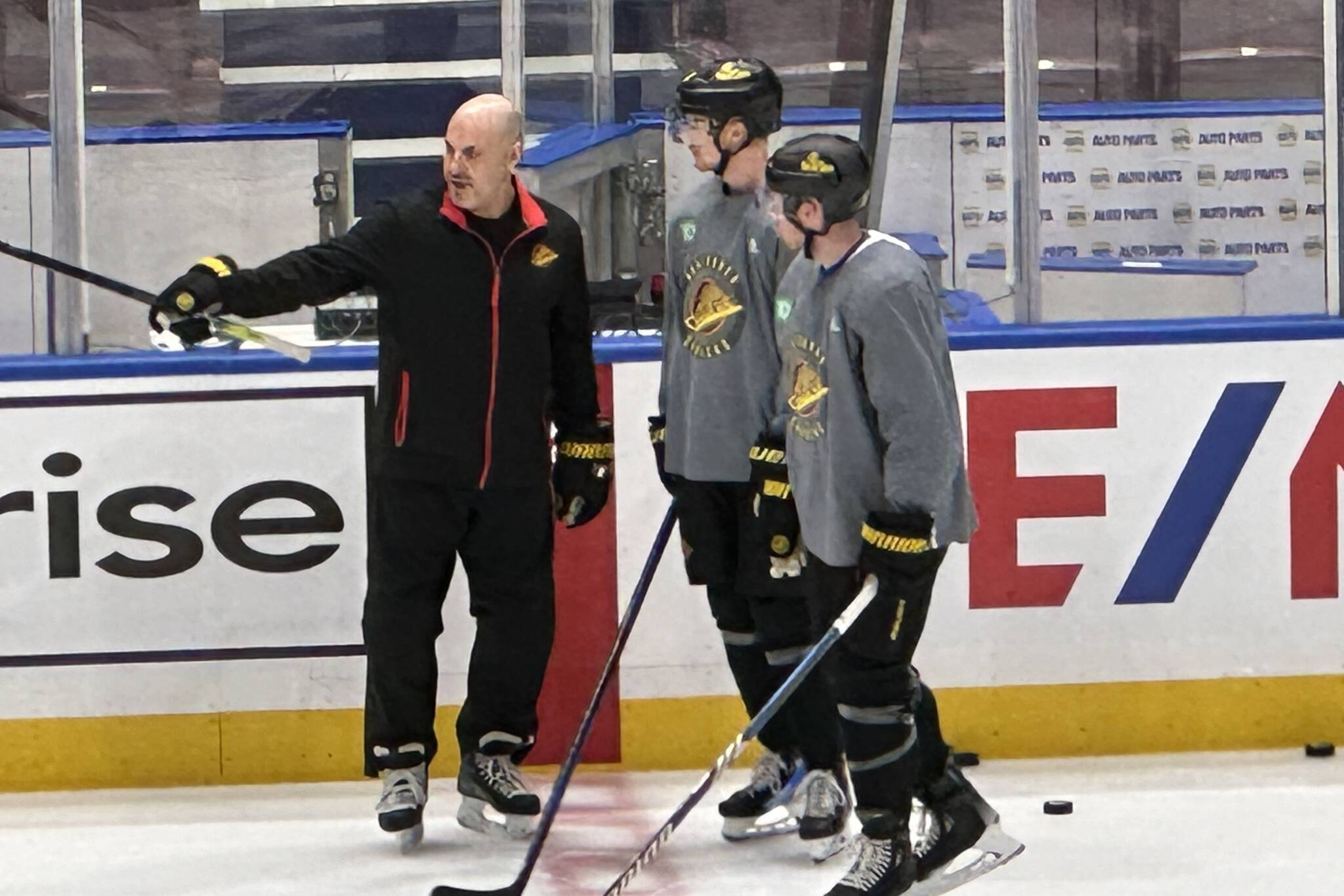 Practice is a valuable tool for Rick Tocchet and the Canucks. Photo courtesy Vancouver Canucks