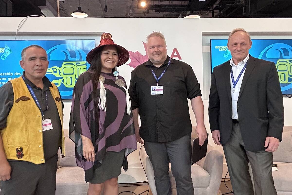 North Saanich’s Alex Grzybowski (first from the right) attended COP28 in Dubai in December with the First Nations Climate Initiative. (Courtesy of Alex Grzybowski)