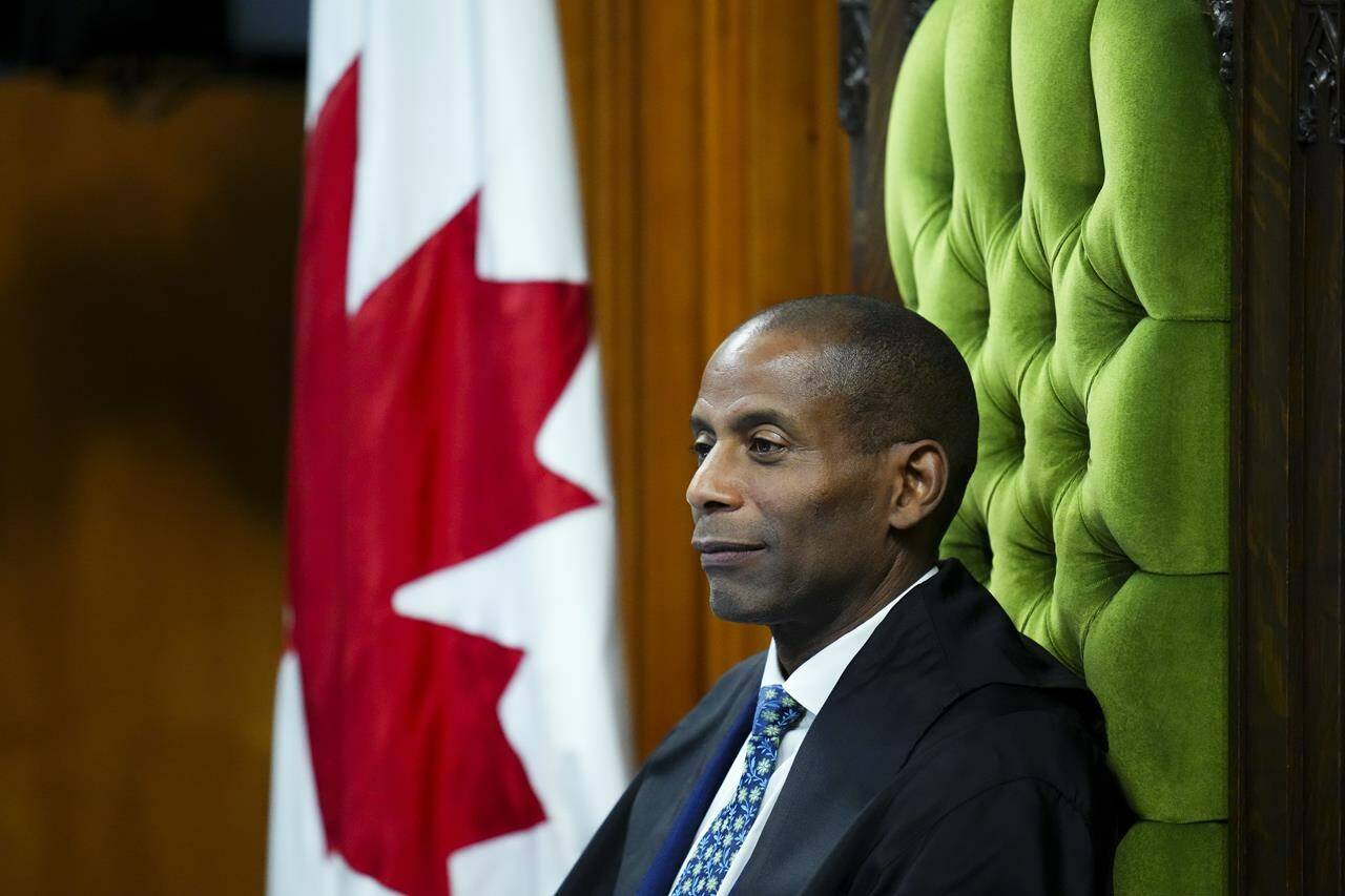 <div>FILE – Speaker of the House of Commons Greg Fergus chairs his first question period in the House of Commons on Parliament Hill in Ottawa on Tuesday, Oct. 3, 2023. THE CANADIAN PRESS/Sean Kilpatrick</div>