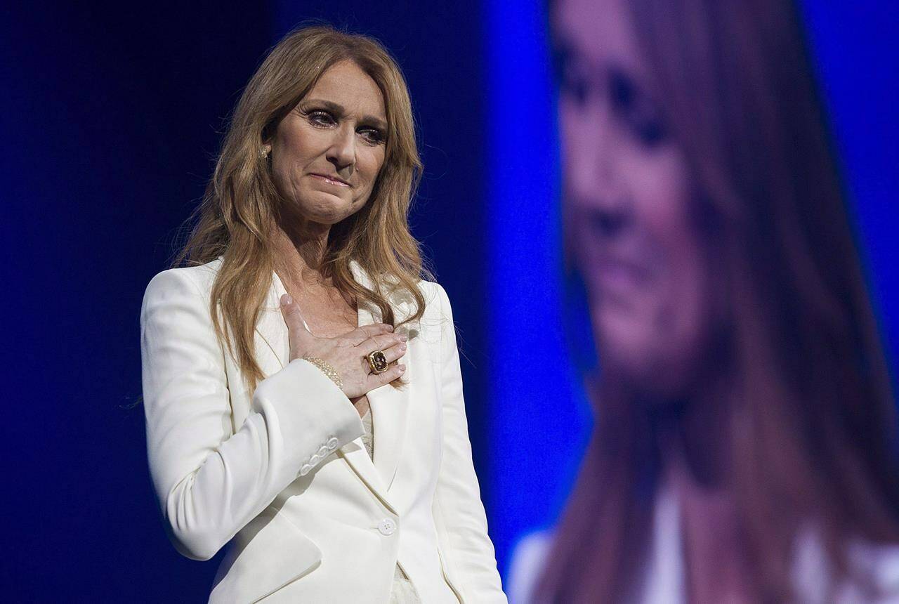 Celine Dion has announced she is cancelling her “Courage” world tour as she continues to receive treatment for a rare neurological disorder. Dion gestures as she performs at the Bell Centre in Montreal, Sunday, July 31, 2016.THE CANADIAN PRESS/Graham Hughes