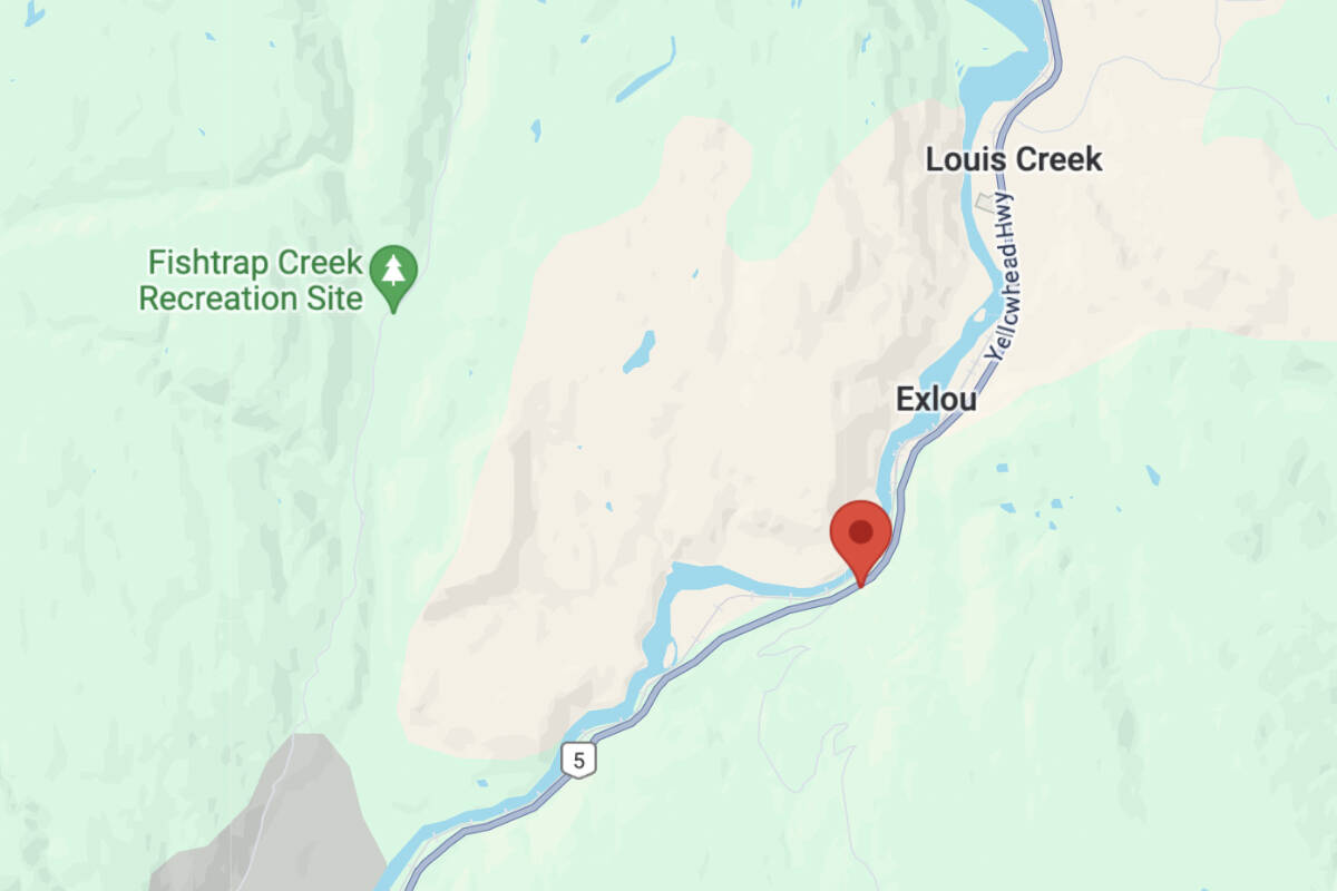 Highway 5 is closed Thursday morning, Dec. 28 due to a motor vehicle incident. (DriveBC map)