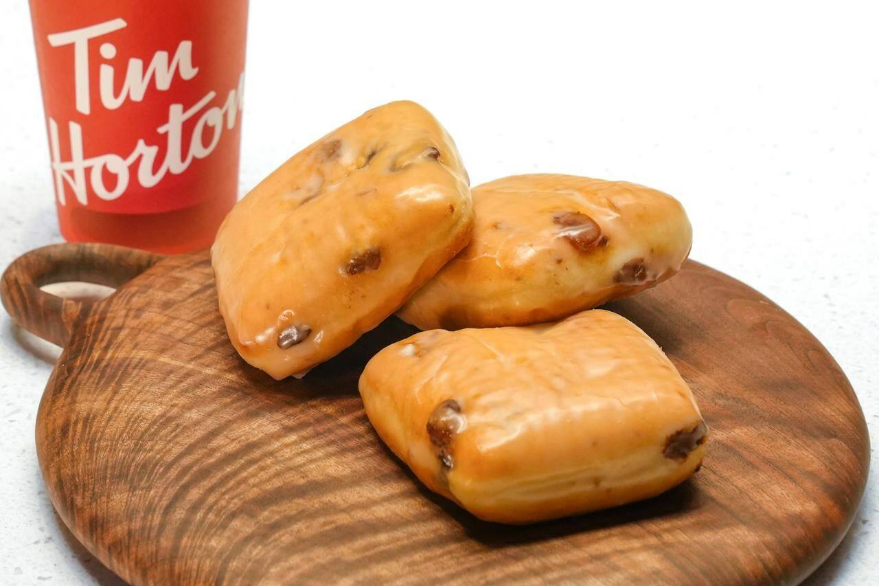 Tim Hortons says four retro doughnuts will return to its menu next week. Dutchies are photographed at the Tim Hortons test kitchen in Toronto, Friday, Dec. 8, 2023. THE CANADIAN PRESS/Chris Young