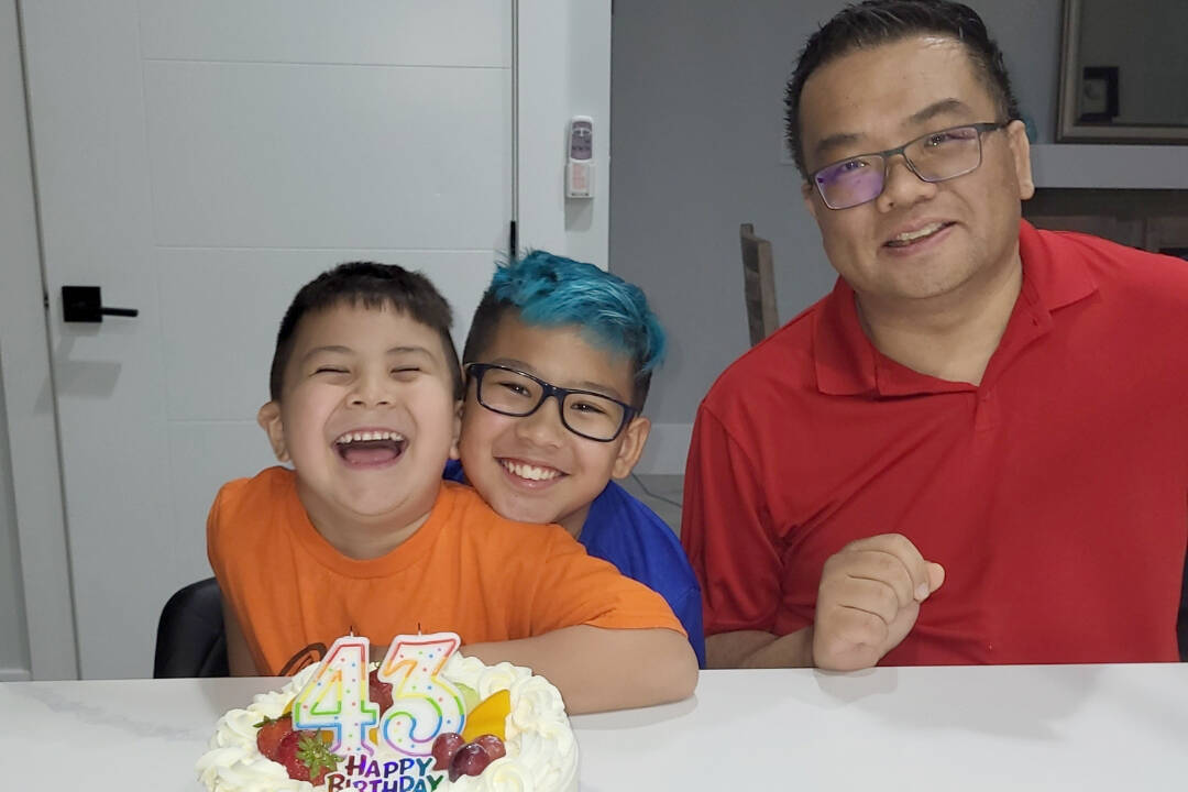 Surrey’s David Jung, shown here with his children, is hoping for a Type O kidney donor, as he currently has less than five per cent kidney function and urgently needs a transplant. (Contributed photo)