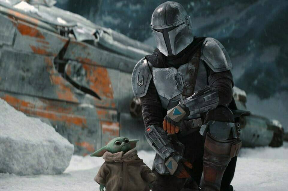 This image released by Disney+ shows Pedro Pascal in a scene from “The Mandalorian.” Jon Favreau is set to direct the film “The Mandalorian & Grogu” which will go into production this year, Lucasfilm and Disney announced Tuesday. (Disney+ via AP)