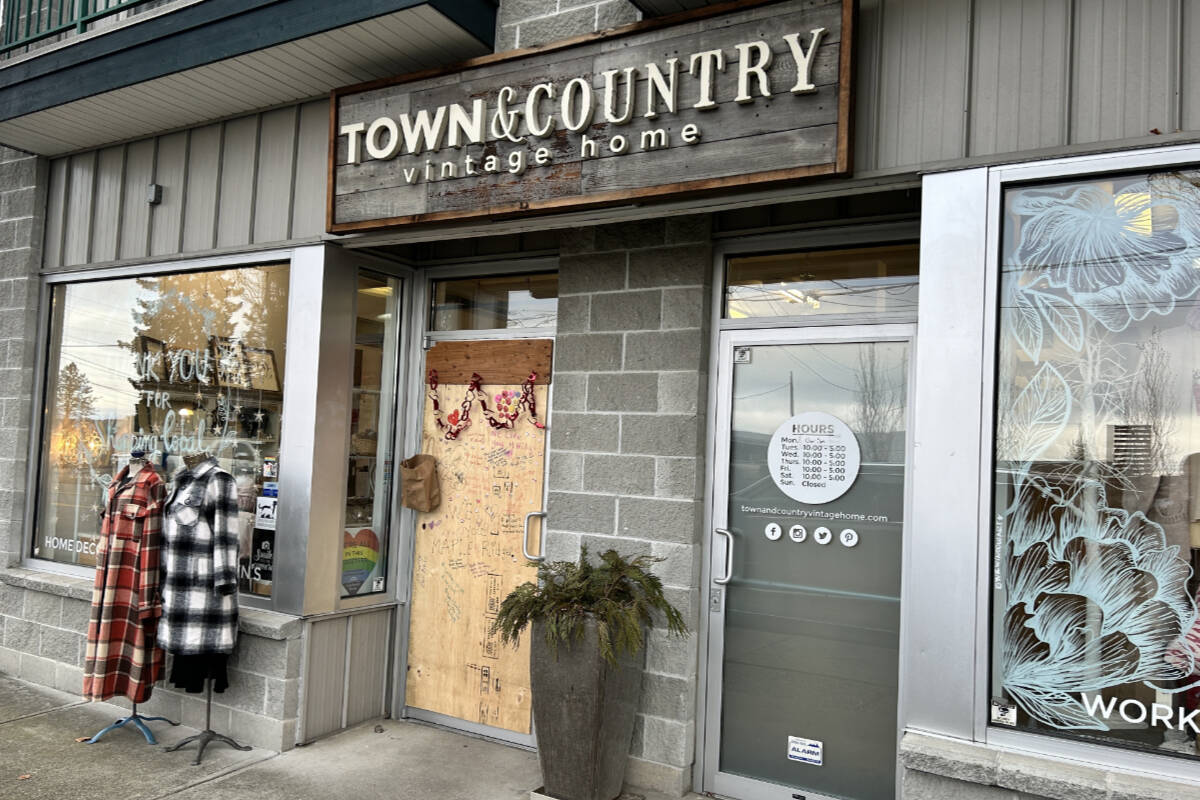 Town and Country Vintage Home was one of three Maple Ridge businesses that were broken into on Jan. 7 and 8. (Brandon Tucker/The News)