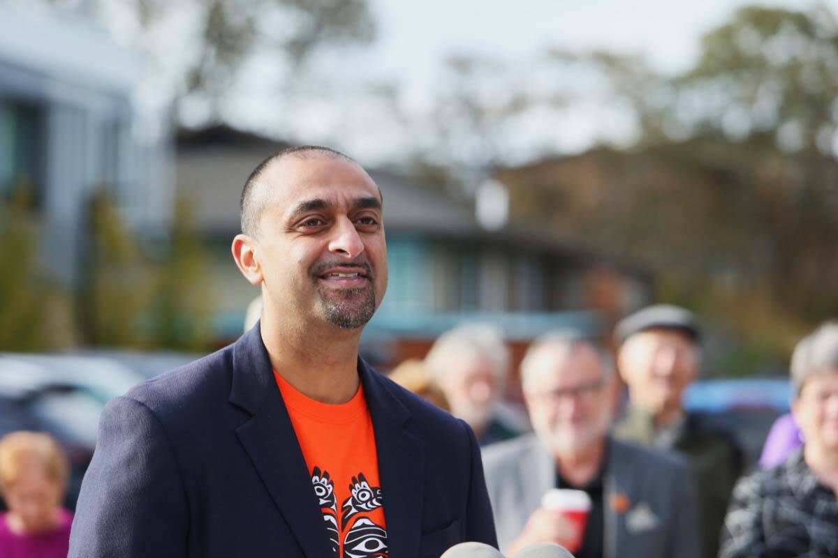 Housing Minister Ravi Kahlon, here seen in September 2023, says record numbers of new purpose-built rental homes in B.C. is one piece of proof showing that new housing polices are making a difference. (Justin Samanski-Langille/News Staff)