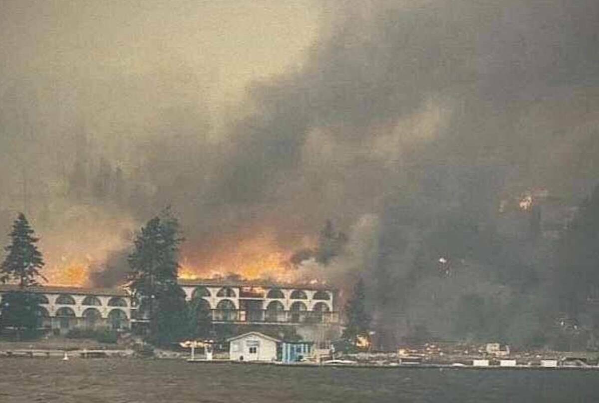 The Lake Okanagan Resort was one of the casualties of the McDougall Lake wildfire as it raced up the westside shoreline of the lake. (Black Press Media)