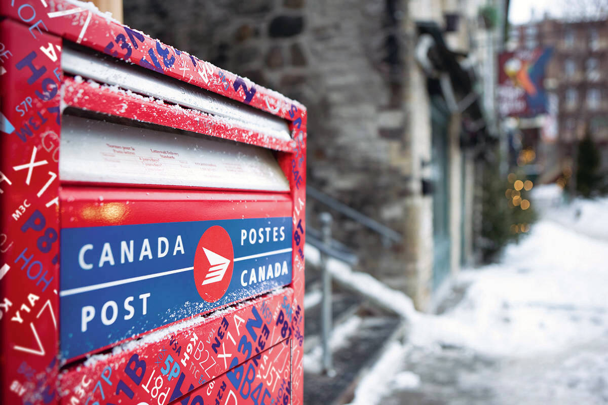 Mail delivery has been suspended on Vancouver Island and the City of Vancouver for Wed, Jan. 17 due to snow. (Photo by Canada Post)