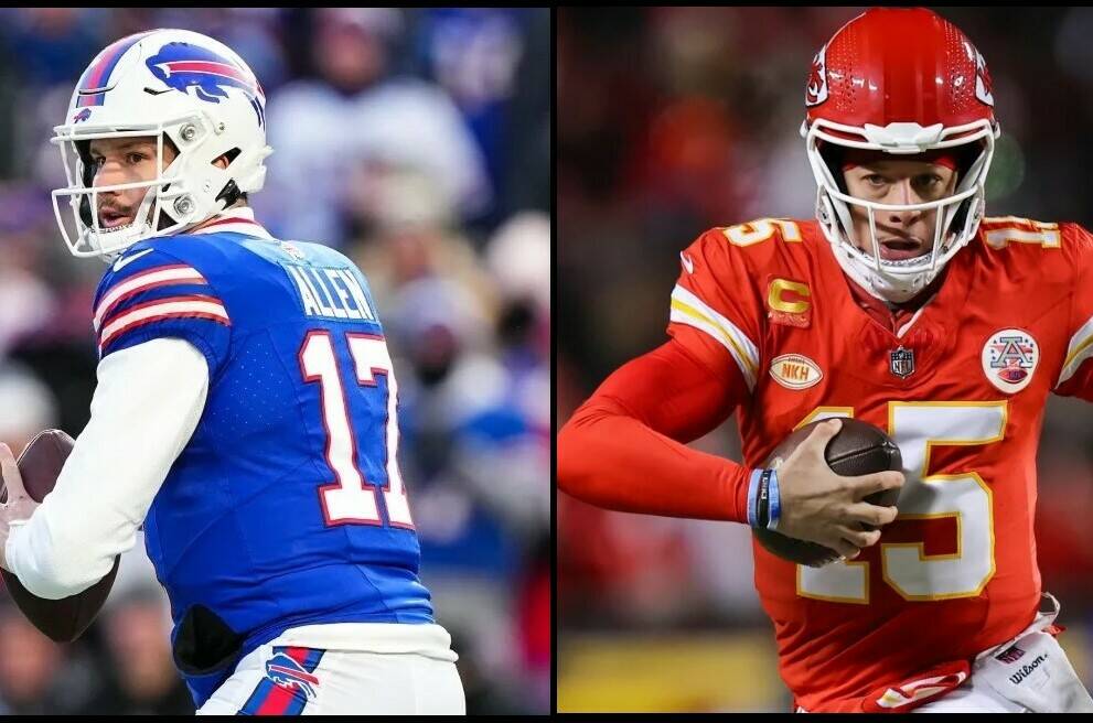 The marquee matchup of this week’s NFL playoff slate features Josh Allen and the Buffalo Bills hosting Patrick Mahomes and the Kansas City Chiefs. Buffalo Bills, Kansas City Chiefs photos