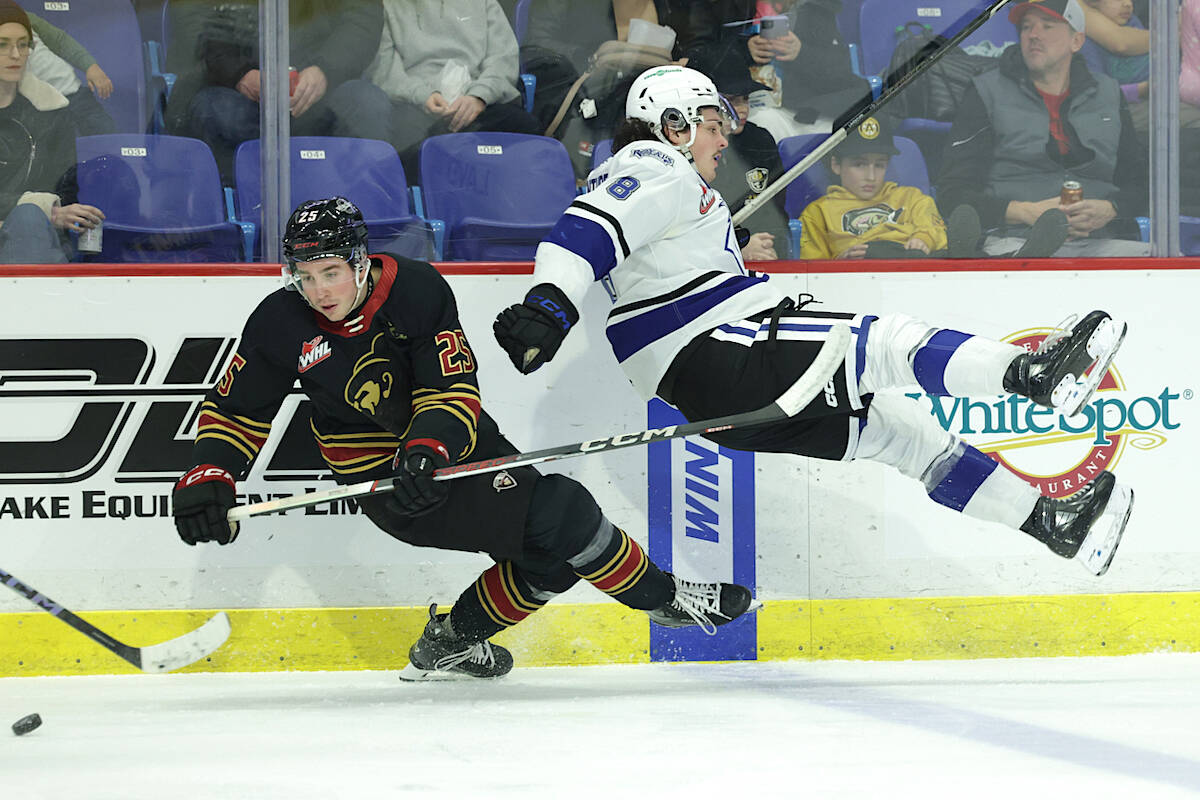 Vancouver Giants came from behind Friday night, Jan,. 26, at the Langley Events Centre, scoring five consecutive times to top the Victoria Royals 5-3. (Rob Wilton/Special to Langley Advance Times)