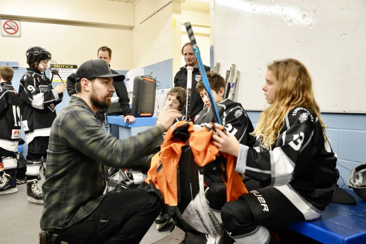 Carey Price signed autographs for Williams Lake U11 Timberwolves Development Team players and gave them some words of encouragement before a gold medal game in Kelowna on Jan. 28, 2024. (U11 Timberwolves photo)