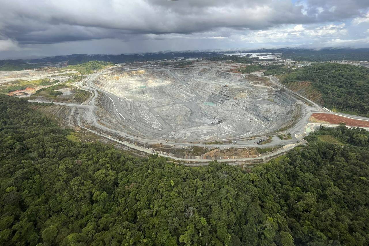 The open pit copper mine Cobre Panama, run by Panamanian Mining company Minera Panama, a subsidiary of Canada’s First Quantum Minerals Ltd., stands in Donoso, Panama. The government of that country recently ordered its shutdown. Premier David Eby cited that development in making the case for B.C. as a safe and stable place for mining operations. (THE CANADIAN PRESS/AP-Abraham Teran)