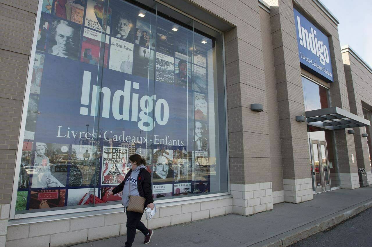 An Indigo bookstore is seen Wednesday, November 4, 2020 in Laval, Que. Shares of Indigo Books & Music Inc. were up more than 50 per cent in early trading after it received a proposal to take the retailer private from a pair of companies owned by controlling shareholder Gerald Schwartz. THE CANADIAN PRESS/Ryan Remiorz