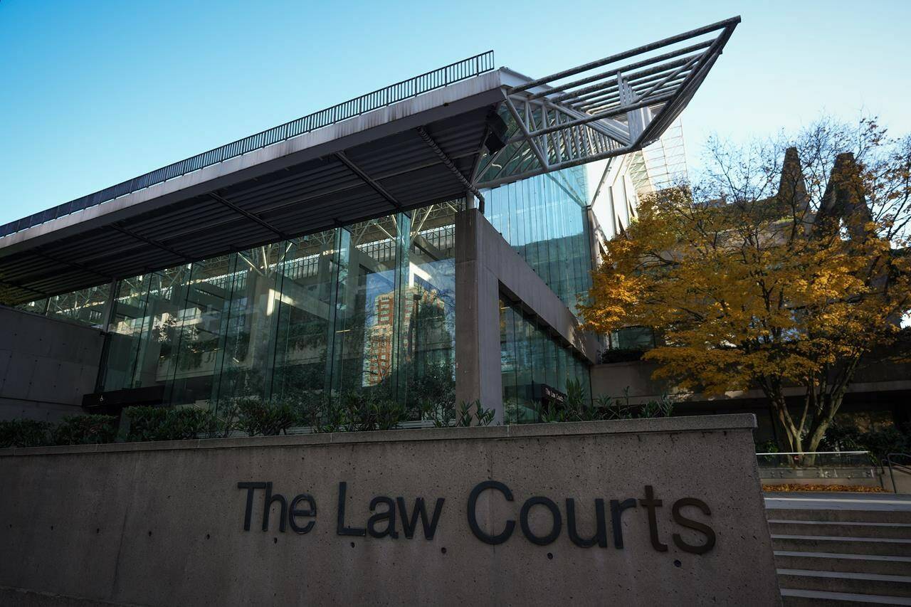 The Law Courts building, which is home to B.C. Supreme Court and the Court of Appeal, is seen in Vancouver, on Thursday, November 23, 2023. A cryptocurrency mining company has lost a bid to force BC Hydro to provide the vast amounts of power needed for its operations, upholding the provincial government's right to pause power connections for new crypto miners. THE CANADIAN PRESS/Darryl Dyck