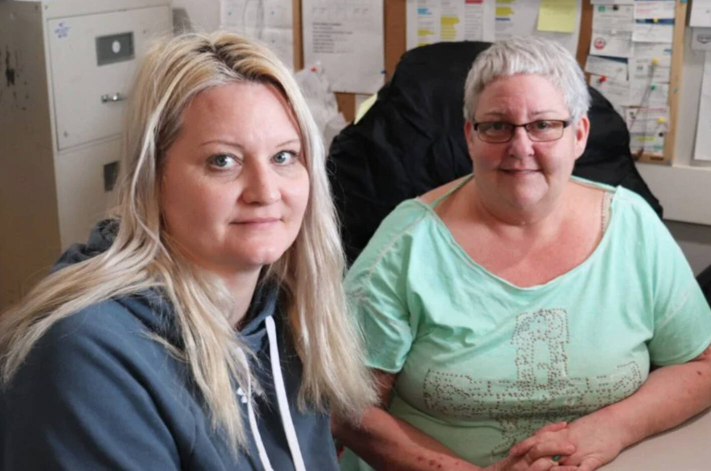 Port Alberni’s overdose prevention site serves 200-300 clients daily, said Robyn Hesby, frontline support worker, and Lexi Kossenko, manager. (Alexandra Mehl photo)