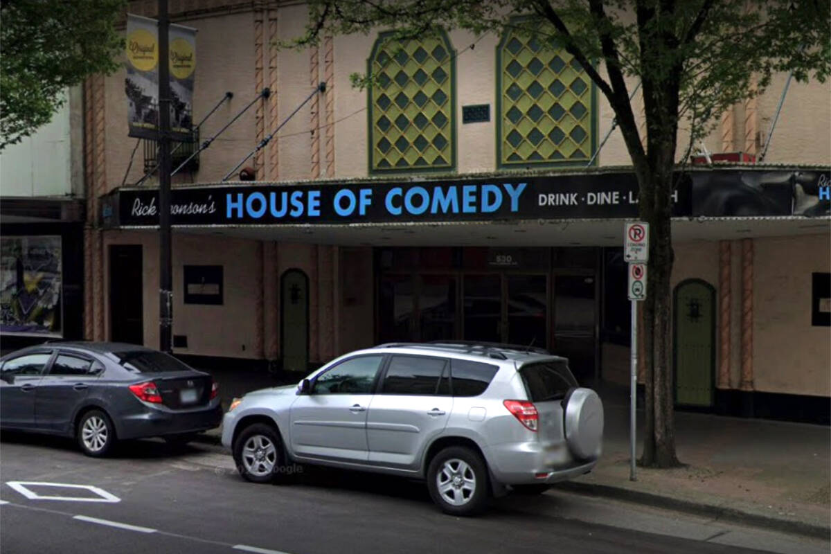 The House of Comedy in New Westminster was set to host a set by Danger Cats Comedy on March 24, but the show has since been cancelled after people discovered the comedy group was selling merchandise making light of serial killer Robert Pickton’s murders. (Screenshot/GoogleMaps)