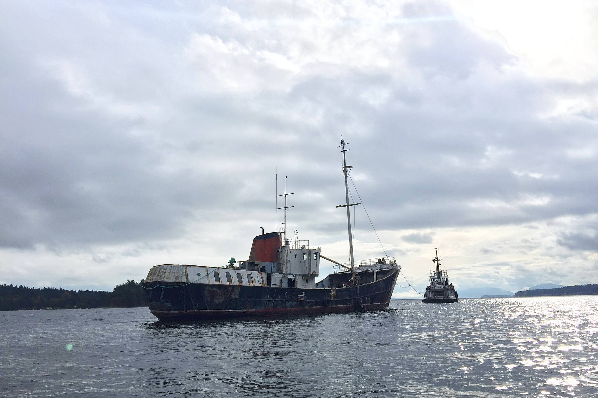 In 2016, it cost $1.2 million to remove the Viki Lyne II from Ladysmith’s harbour - accounting for nearly twice the 2023 budget currently allocated to Transport Canada for the disposal of derelict vessels. (Photo from Aaron Stone’s X account)