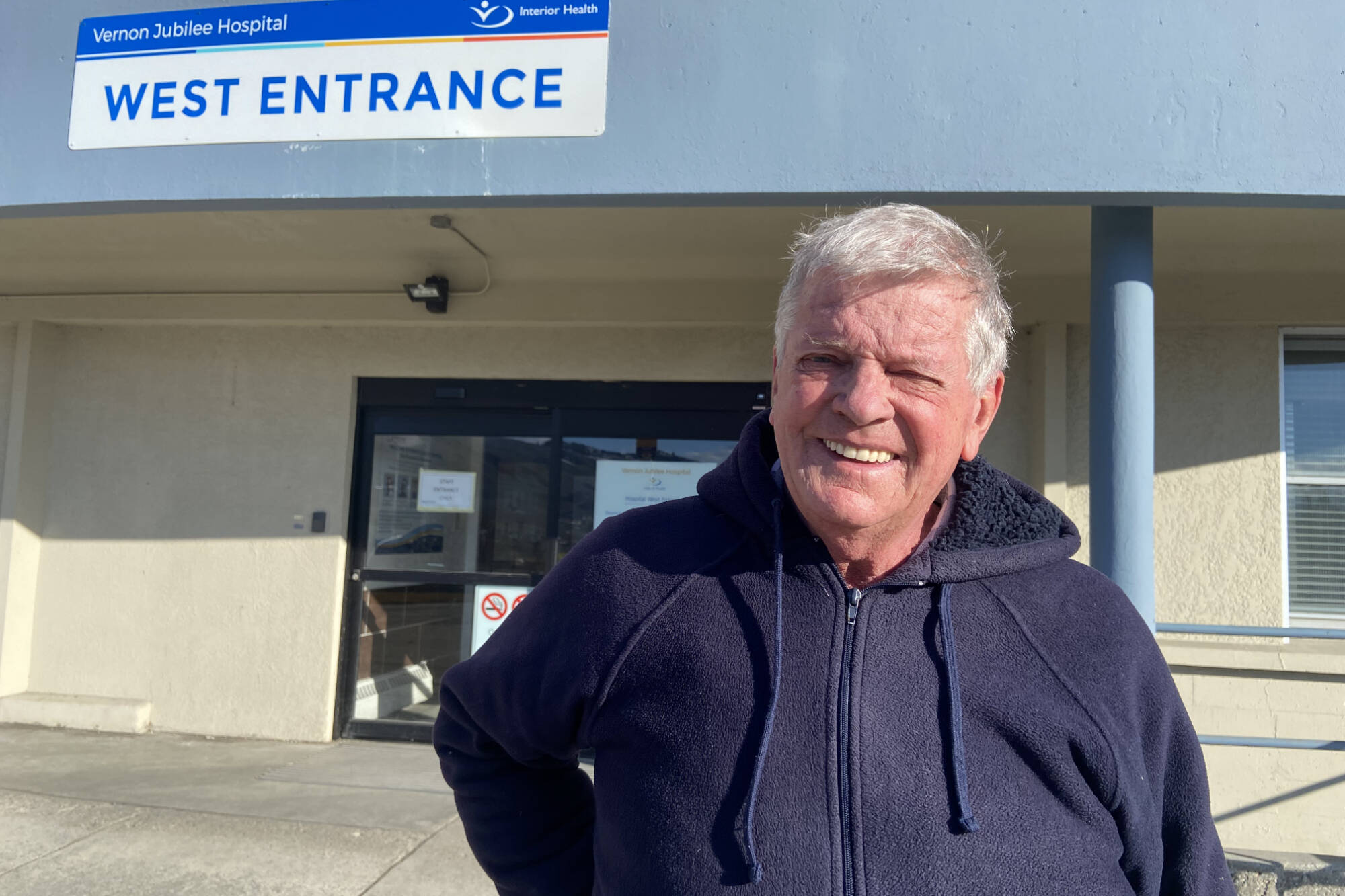John Erickson is concerned about an Interior Health decision to close the west entrance into the cancer clinic due to flu season. (Jennifer Smith - Morning Star)