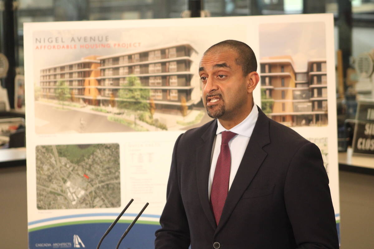 Housing Minister Ravi Kahlon, here seen in summer 2023, British Columbians can trust provincial safeguards as B.C. tries to reclaim affordable housing units from five investors. But the political opposition says they should have never been able to purchase those units. (Black Press Media file photo)