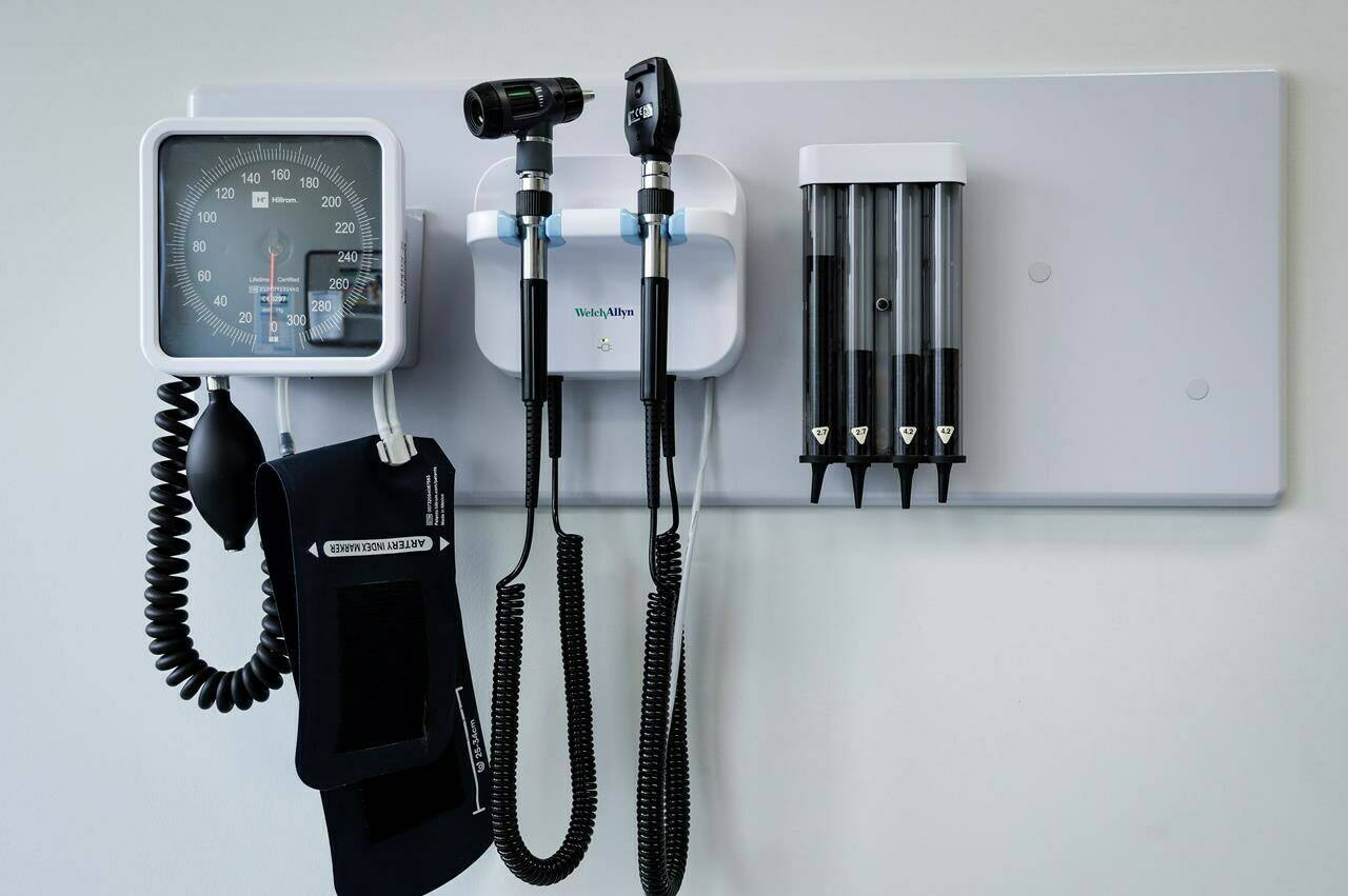 Medical tools are pictured in an exam room at a health clinic in Calgary on Friday, July 14, 2023. B.C. Health Minister Adrian Dix announced on March 10, 2024 that the province is expanding access to a blood cancer treatment. THE CANADIAN PRESS/Jeff McIntosh