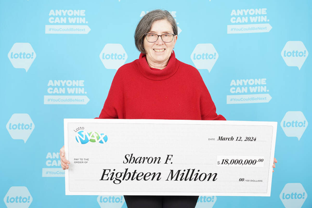 Ucluelet resident Sharon Fraser is $18 million richer after winning the Feb. 23 jackpot. (BCLC)