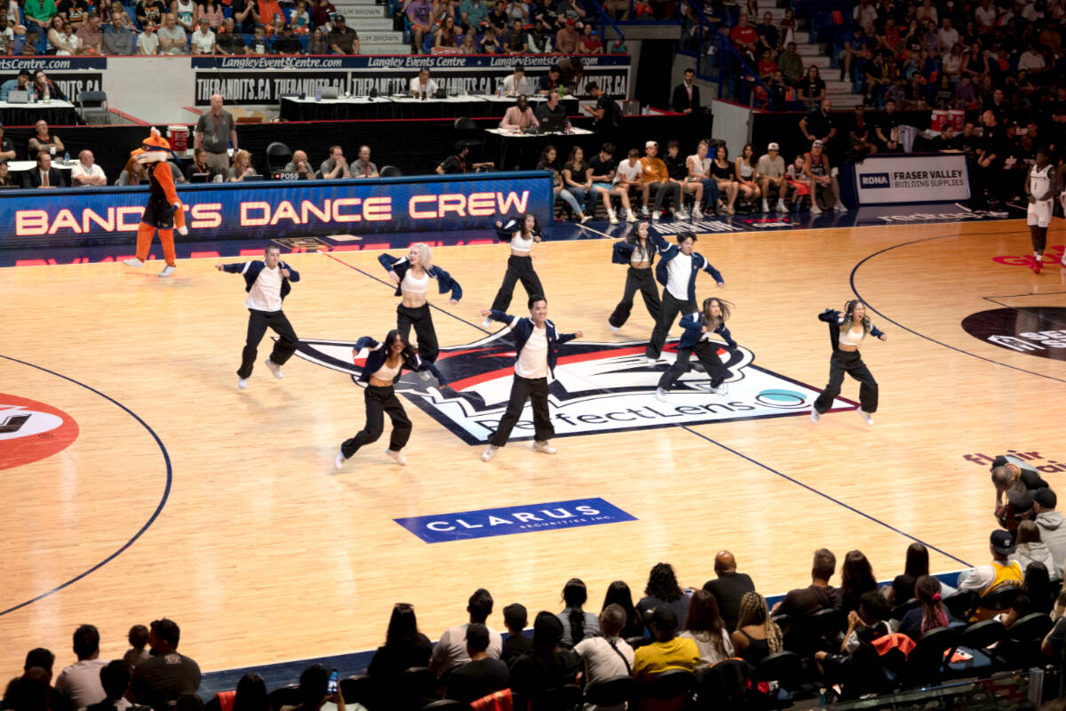 Popularity of last year’s new 15-member dance crew at Bandits home games at Langley Events Centre convinced organizers for the basketball team to bring the dancers back again this season. Auditions are being held Sunday. (Bandits/Special to Langley Advance Times)