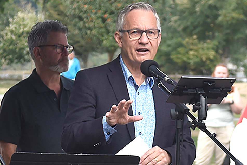 Abbotsford MP Ed Fast, shown here during the Canadian Walk for Veterans in Abbotsford on Sept. 23, 2023, has announced his retirement from federal politics. (John Morrow/Abbotsford News)