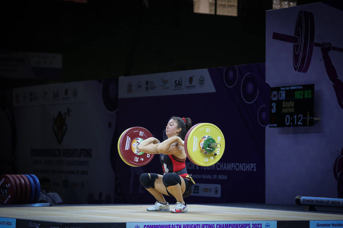 Kayla Shepard placed fourth in the 59kg category at the Commonwealth Weightlifting Championships in Delhi, India in July 2023. (Commonwealth Games)