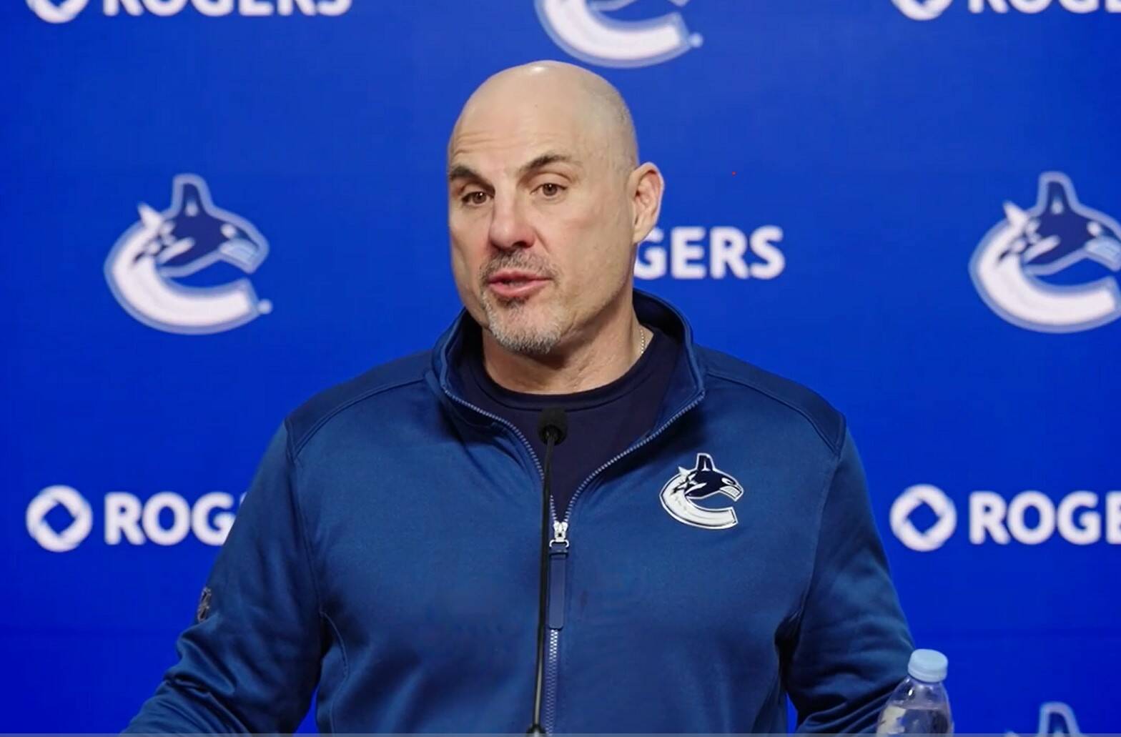 “I wish we were a little bit better on the boards (and) be a better wall team. We want to make plays. We want to scoot and play fast but I think if everyone can get better by five per cent…we’ve got some guys that will never be great wall guys – let’s face it – and that’s okay. But can they play five or ten per cent better on the wall or win the battle? That’s the way we are approaching it here. I think if everyone can get better, that’s how we can get better as a team.” - Canucks head coach Rick Tocchet. Vancouver Canucks photo