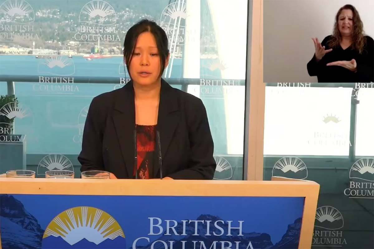 Emergency Minister Bowinn Ma warns of “tough” wildfire season ahead during an update on seasonal preparedness in Vancouver. Forests Minister Bruce Ralston and Water Minister Nathan Cullen are currently updating the public on the upcoming wildfire season. (Screencap)