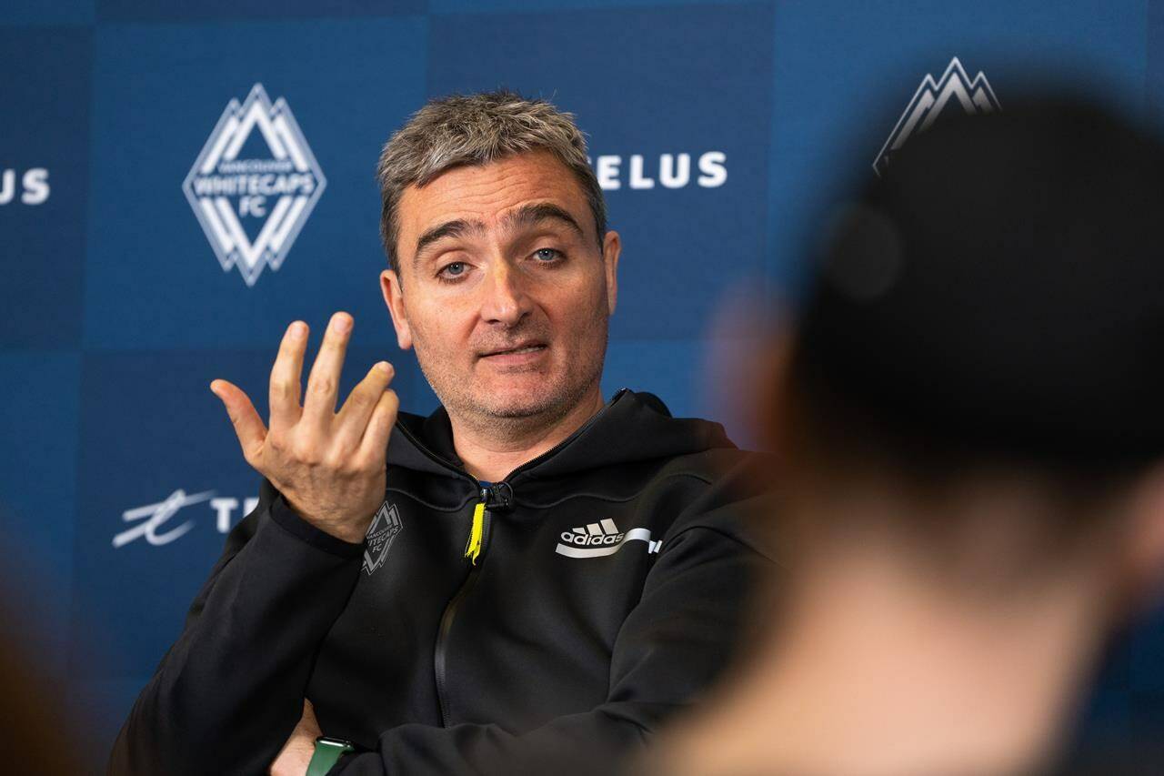 <div>Vancouver Whitecaps coach Vanni Sartini has got a reprieve from Major League Soccer. Sartini speaks during an end-of-season news conference in Vancouver, B.C., Tuesday, Nov. 7, 2023. THE CANADIAN PRESS/Ethan Cairns </div>