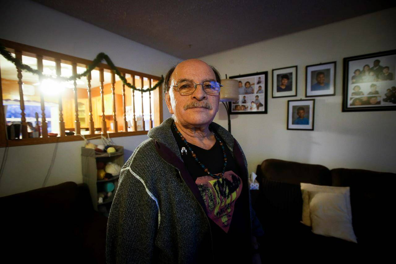 Edward Ambrose is photographed at his home in Winnipeg on Monday, Feb. 13, 2023. Manitoba Premier Wab Kinew is set to apologize on behalf of the government to two men who were switched at birth in 1955 in a hospital north of Winnipeg. THE CANADIAN PRESS/John Woods