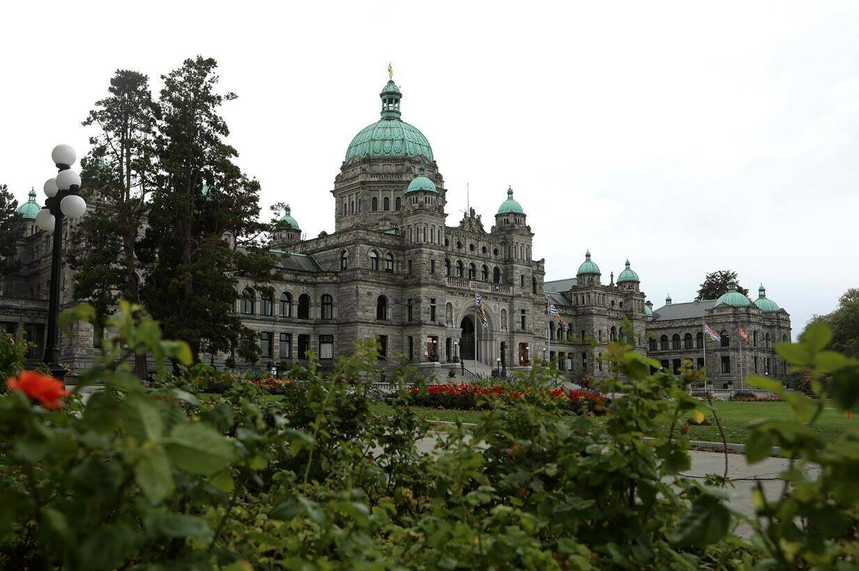 The British Columbia government is funding a pilot project that it says would give the mining industry a way to extract critical minerals with almost no net environmental impact. The legislature building in Victoria is shown on Monday, September 25, 2023. THE CANADIAN PRESS/Chad Hipolito