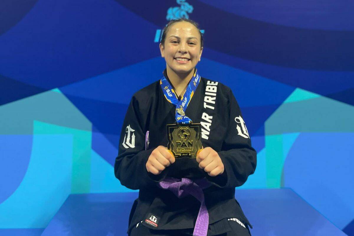 Vernon’s Lillian Marchand, who is also a member of the Okanagan Indian Band, is continuing her dominance in the BJJ space, winning gold and silver at the Pan-Am competition in Florida. (Lillian Marchand Instagram)