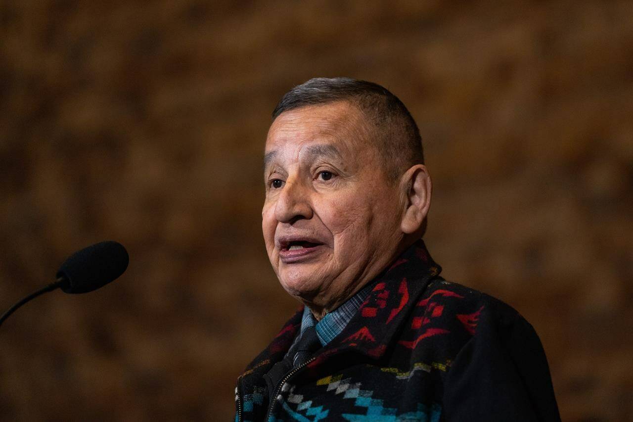 Grand Chief Stewart Phillip, president of the Union of B.C. Indian Chiefs. Phillip and the FNLC argued that Kevin Falcon and BC United’s March 22 statement criticizing the recently drafted Haida Land Agreement was “a purposeful attempt to stir division.” (THE CANADIAN PRESS/Ethan Cairns)