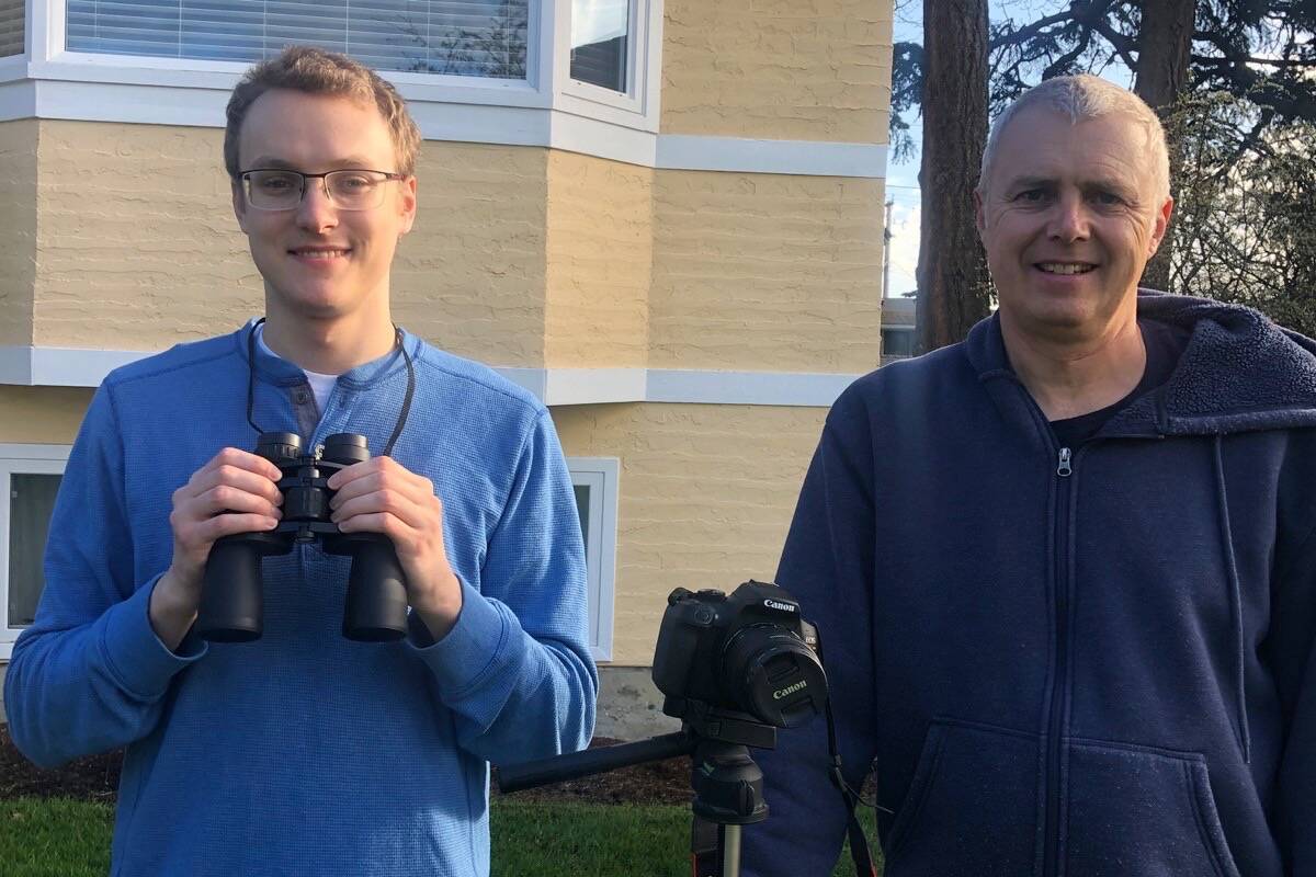 Connor Hickton (left) and Steve Hickton of Saanich are set to chase an eclipse, travelling to Texas ahead of the April 8 event. (Courtesy Steve Hickton)