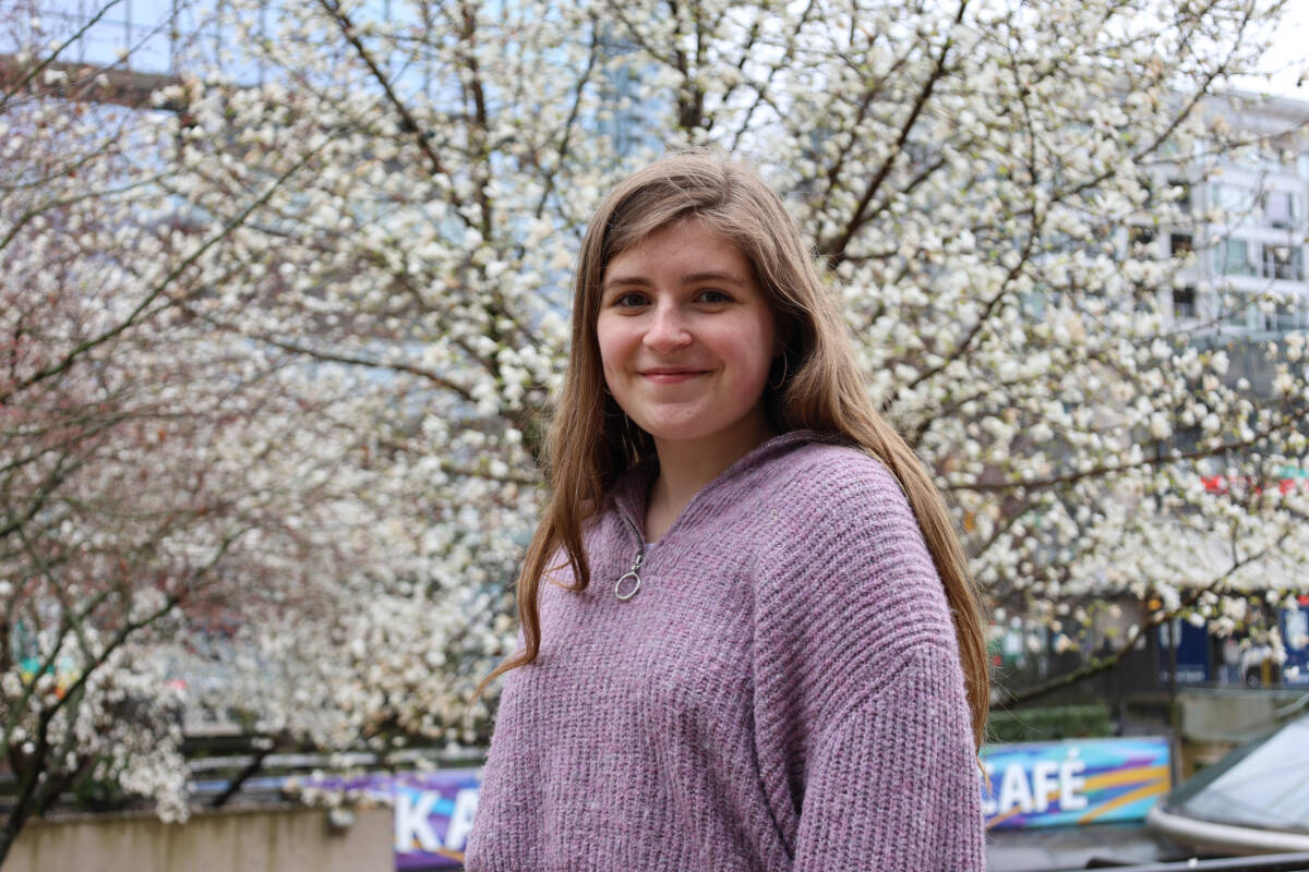 Victoria was 18 and going to university in Lviv when Russia invaded Ukraine. She was able to escape through Poland and make her way to British Columbia, where Foundry has offered many essential supports. Photo courtesy FoundryBC