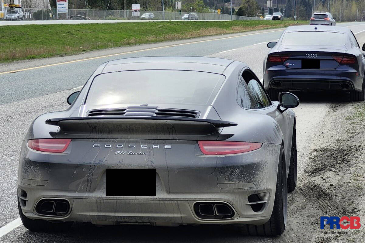 These two vehicles were clocked going over 200 kilometres per hour in Chilliwack. (BC Highway Patrol)