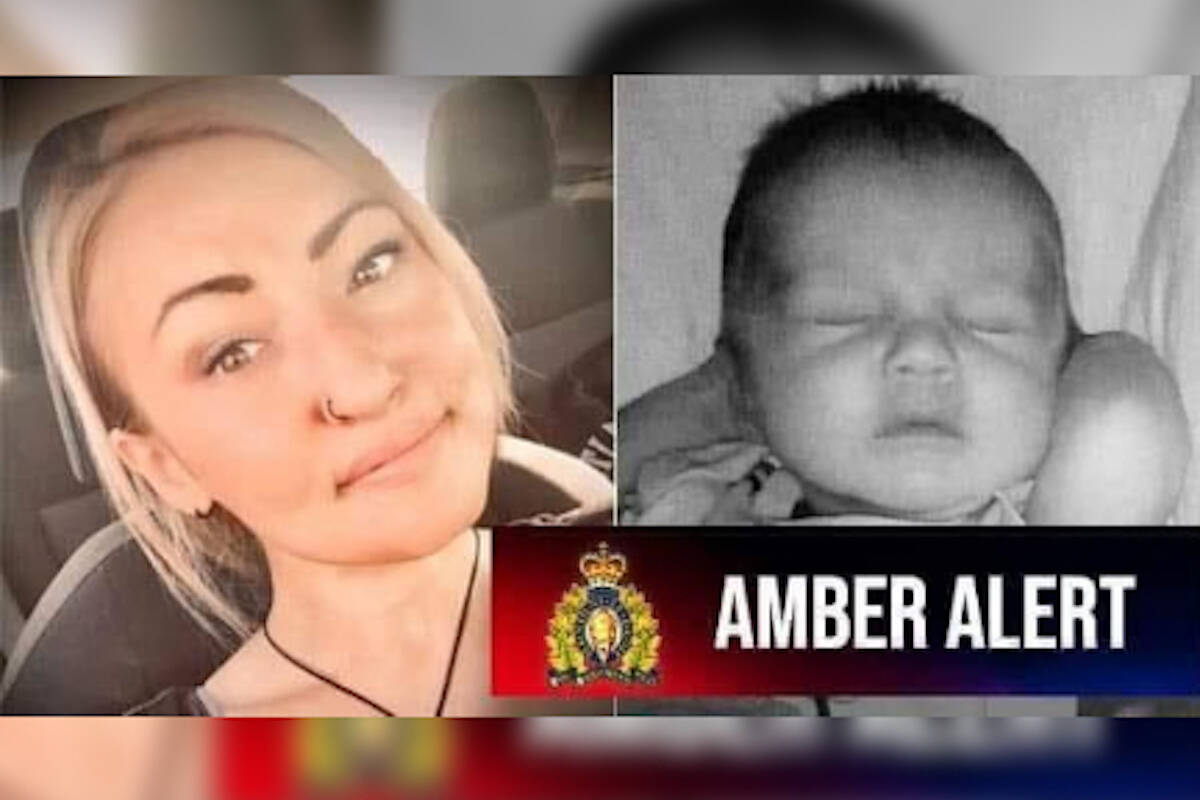 Langley RCMP issued an Amber Alert on Thursday, April 4, 2024, for a missing three-month-old baby. (Langley RCMP Twitter)