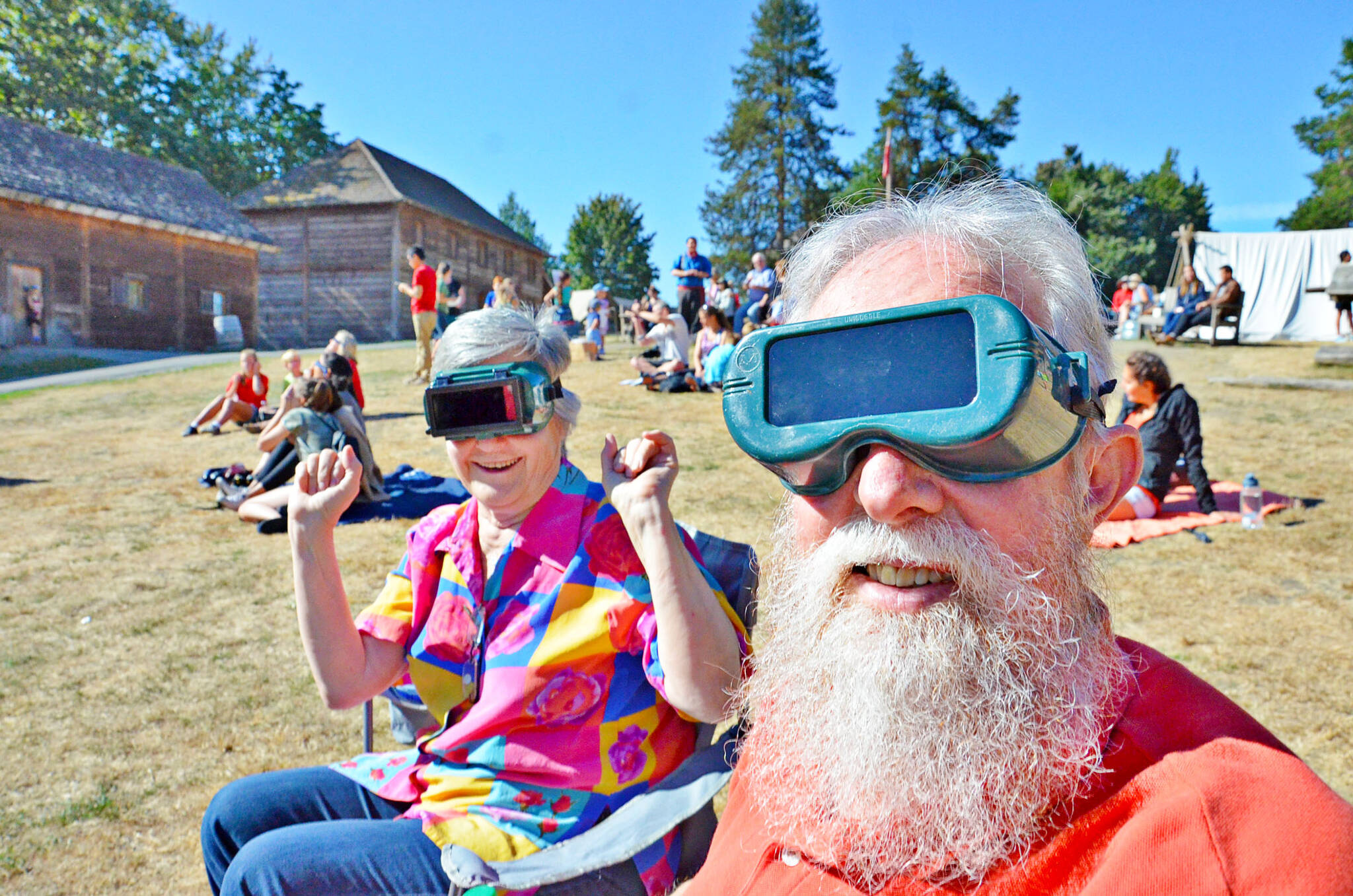 Folks watched for a solar eclipse in 2017 in Fort Langley. (Langley Advance Times files)
