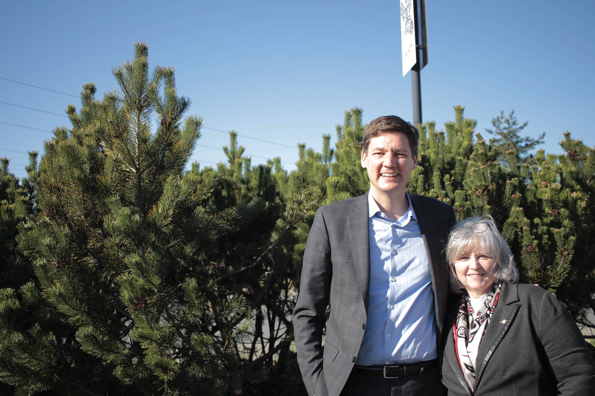 B.C. Premier David Eby with North Island MLA Michele Babchuk in Campbell River. Photo by Marc Kitteringham/Campbell River Mirror