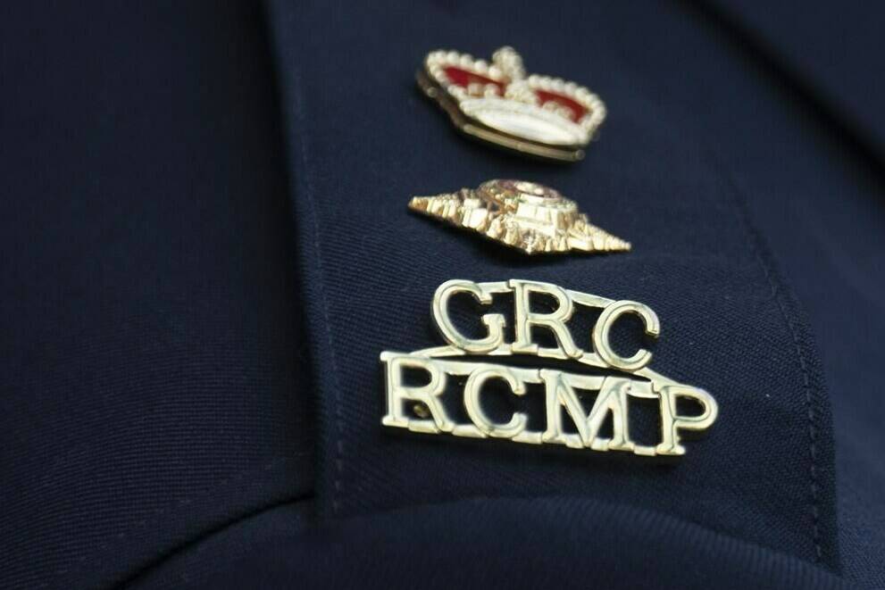 The RCMP logo is seen on the shoulder of a superintendent during a news conference, Saturday, June 24, 2023 in St. John’s, Newfoundland. Homeless Indigenous women in the North do not feel well-protected by the RCMP and instead face violence and discrimination by police, a new report from the Yellowknife Women’s Society has found. THE CANADIAN PRESS/Adrian Wyld