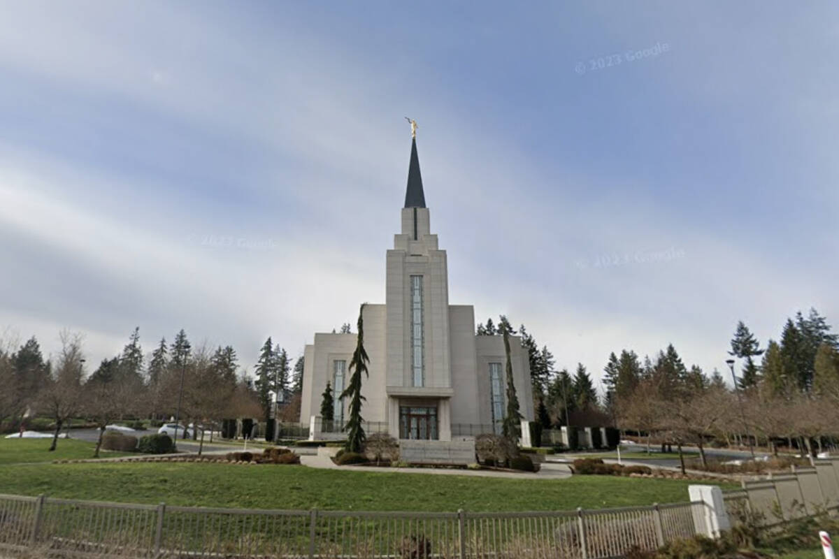 The Langley Latter-day Saints temple, dedicated in May, 2010, was at the time the seventh built in Canada. The president of the Latter-day Saints recently announced a temple will be built in Victoria. (Google street view)